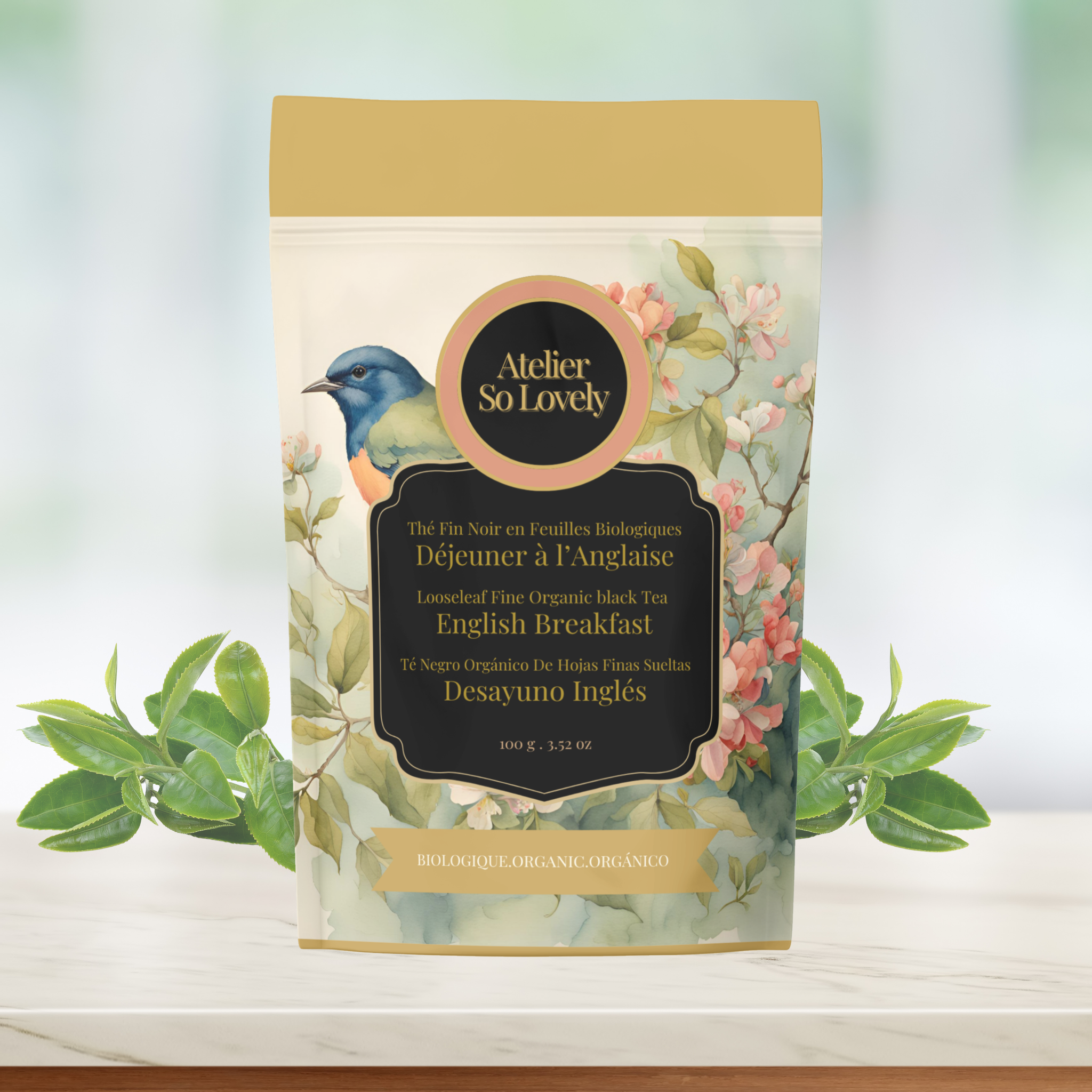 English Breakfast Tea by Atelier So Lovely – Organic Black Tea Loose Leaf in Elegant Packaging