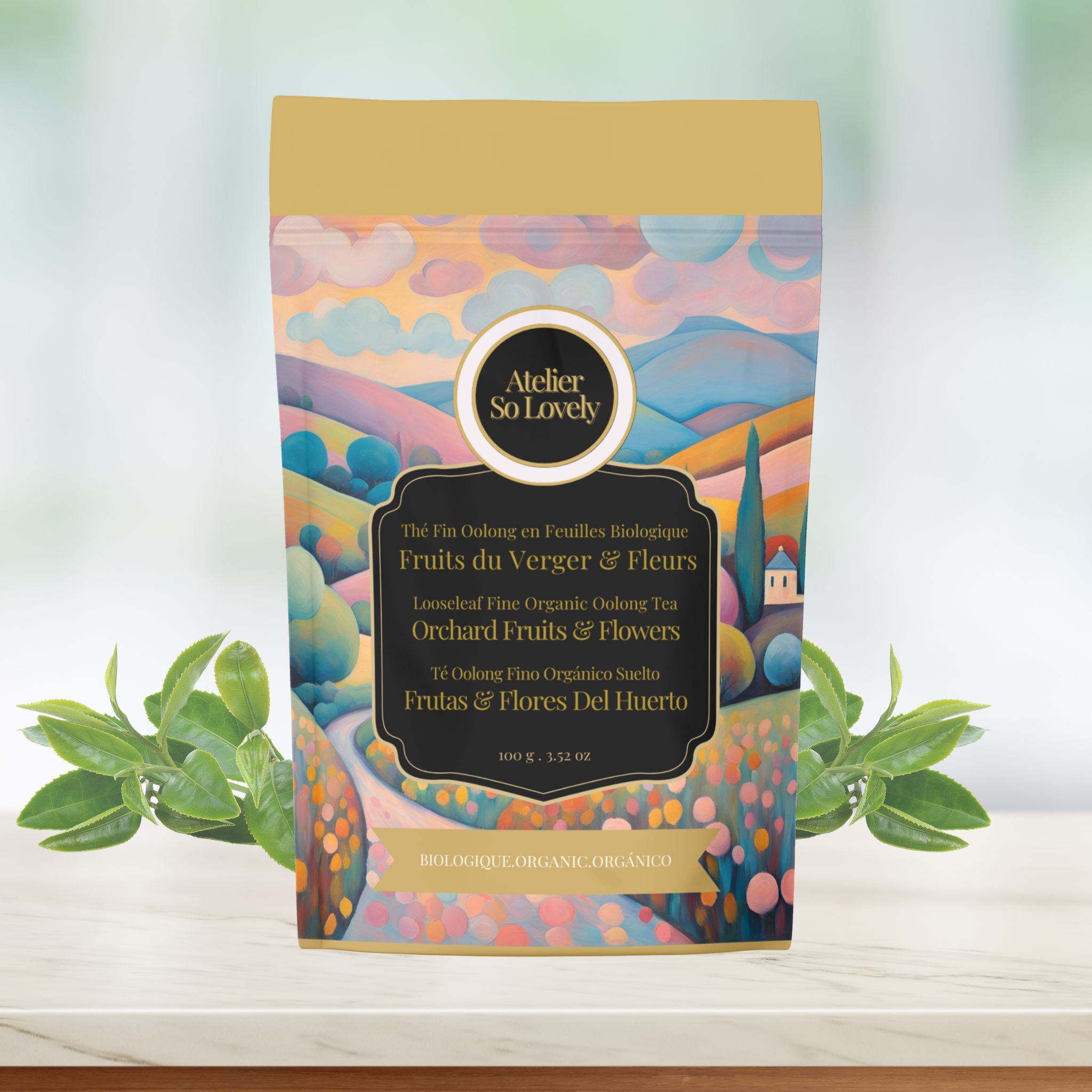 Jasmine and fruit oolong tea by Atelier So Lovely – Organic blend with mango, peach, and strawberry